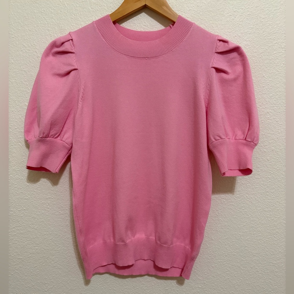Pink Puff Sleeve Women's Top
